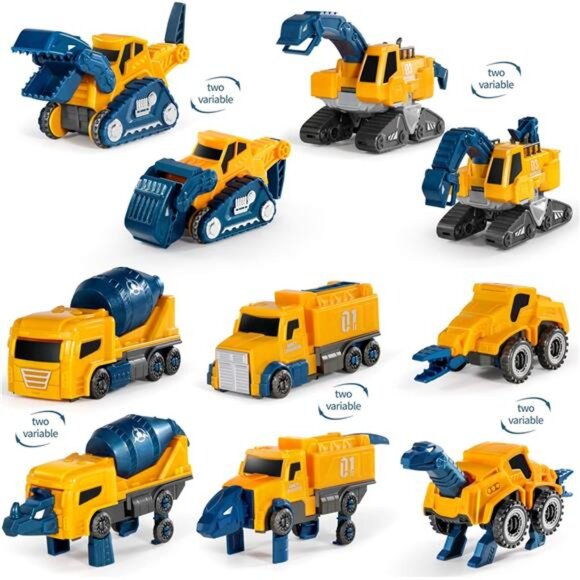 Toddler Robot Construction Vehicles Set – 5Pcs Transforming Robots for Kids - Picture 2 of 8